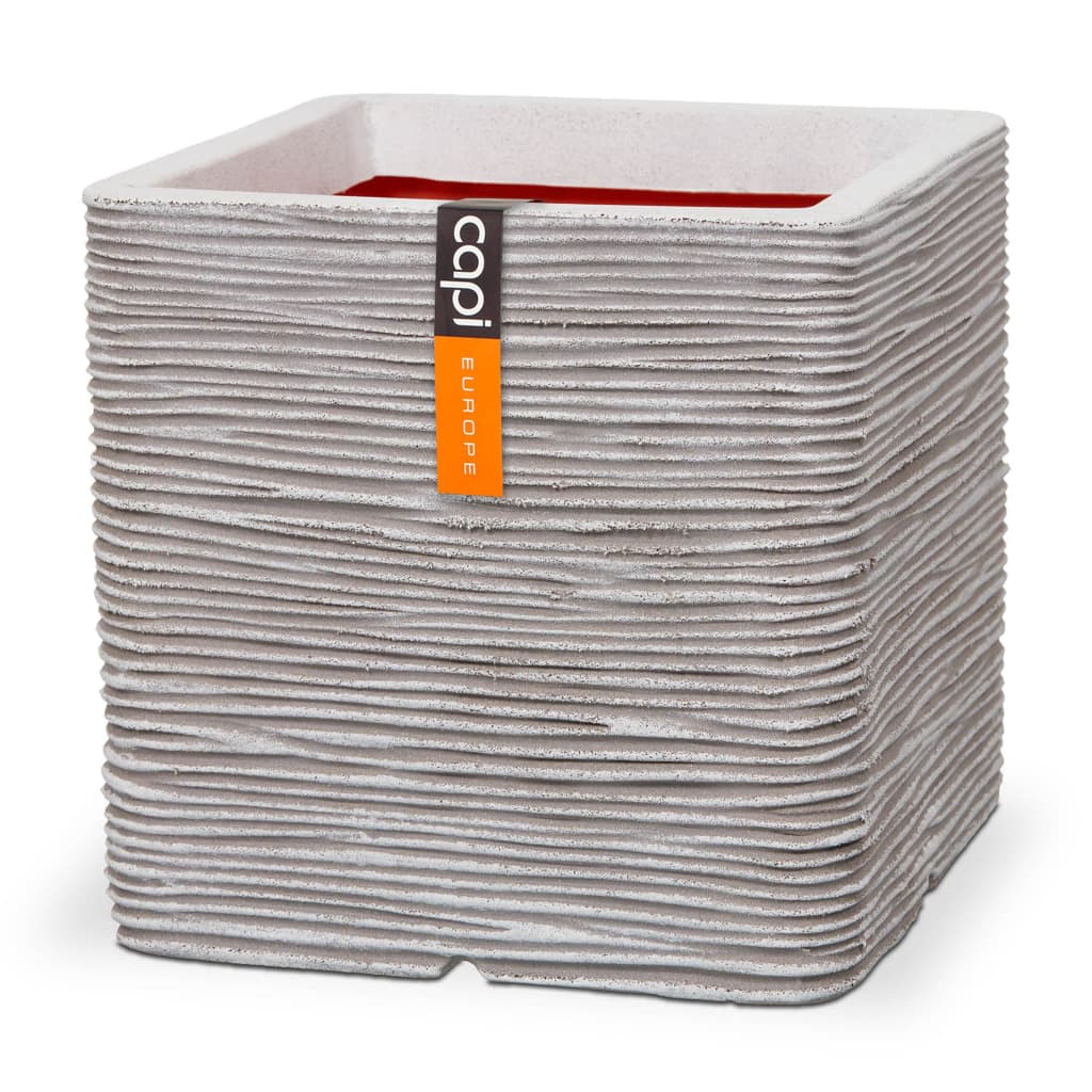 Capi Pflanzer Natur Rib Square 50x50 cm Elfenbeinfarbe