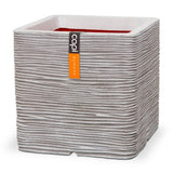 Capi Pflanzer Natur Rib Square 50x50 cm Elfenbeinfarbe