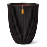 Capi Flowerpot Groove elegant 34x46 cm schwarz