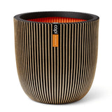 Capi Pflanzer Groove 43x41 cm Schwarz und Goldfarbe