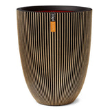 Capi Capi Flowerpot Groove elegant 34x46 cm schwarz und goldfarben