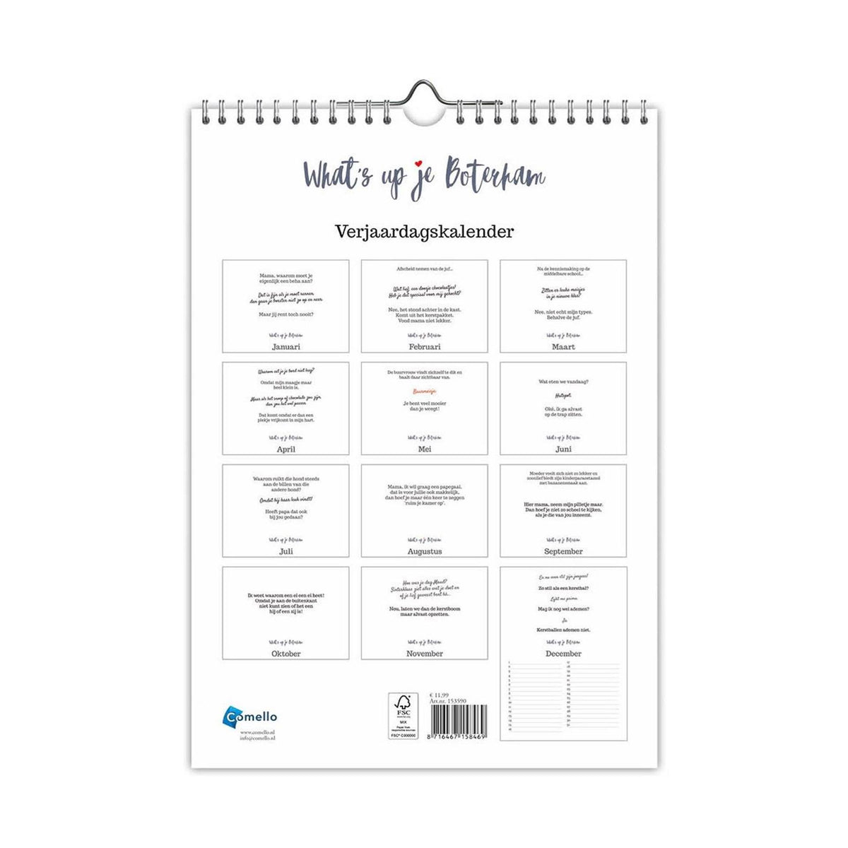 Comello What's Up Your Sandwich – Geburtstagskalender – A4