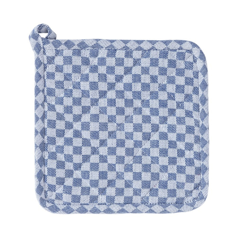 Linen and more lm pannenlap 20x20cm - blauwe ruit