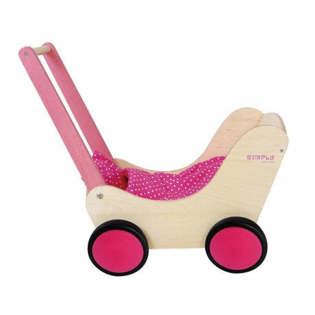 Simply for Kids Puppenwagen aus Holz in Rosa