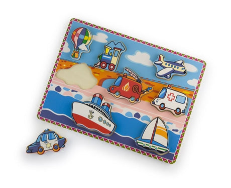 Einfach ein Holzfahrzeug-Puzzle für Kinder