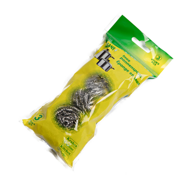 Cleany pannenspons rvs 20 gram set 3 stuks