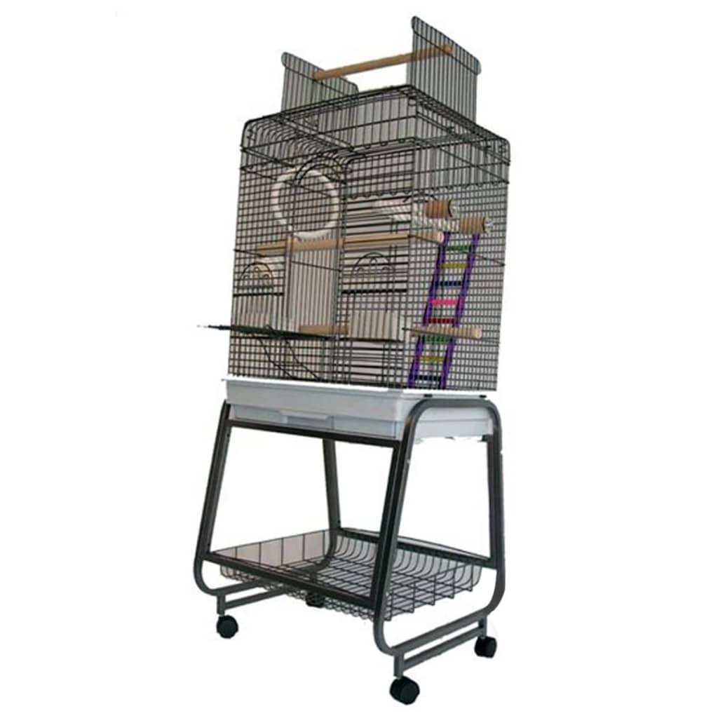 Starke Papagei Cage Villa Aurelia 56x43x154 cm Silbergrau 93025