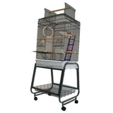 Starke Papagei Cage Villa Aurelia 56x43x154 cm Silbergrau 93025