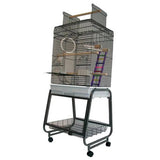 Starke Papagei Cage Villa Aurelia 56x43x154 cm Silbergrau 93025