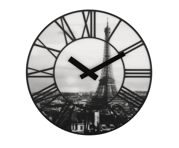 Nexttime ne-3004 wanduhr dia. 39 cm, Kunststoff, 3D, grau, #039;la ville #039;