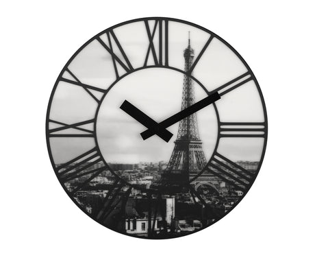Nexttime ne-3004 wanduhr dia. 39 cm, Kunststoff, 3D, grau, #039;la ville #039;