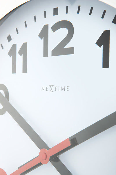 Nexttime ne-3999ar wanduhr dia. 35 cm, gebürstetes Aluminium, #039;Station #039;
