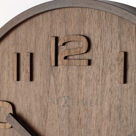 Nexttime ne-3096br wanduhr dia. 35 cm, Holz, braun, 'Wood Wood Medium'