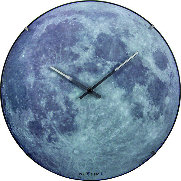 Nexttime ne-3164 wanduhr dia. 35 cm, konvexes Glas, 'Blue Moon Dome'