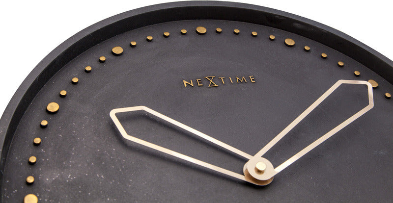 NeXtime NeXtime NE-3197ZW Wanduhr Dia. 35 cm, Polyresin, Schwarz