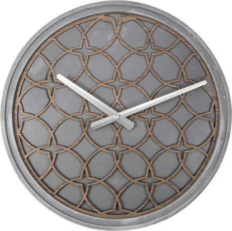 Nexttime ne-3212br wanduhr dia. 39,5 cm, Polyresin-Holz, grau