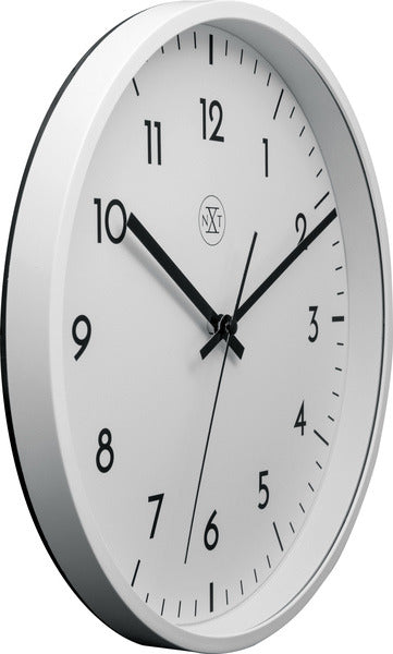 Nextime nx-7320 Wanduhr nxt Durchmesser 30cm Kunststoff weiß, weißes Zifferblatt