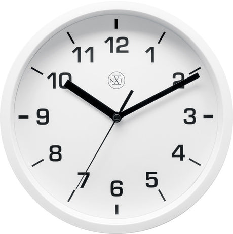 Nexttime nx-7321wi Wanduhr nxt Durchmesser 20cm Kunststoff weiß, weißes Zifferblatt