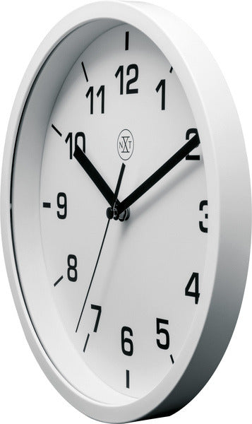 Nexttime nx-7321wi Wanduhr nxt Durchmesser 20cm Kunststoff weiß, weißes Zifferblatt