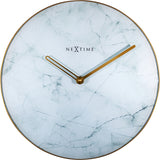 Nexttime ne-8189wi wanduhr marmor ø 40 cm weiß