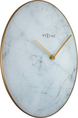 Nexttime ne-8189wi wanduhr marmor ø 40 cm weiß