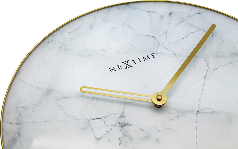 Nexttime ne-8189wi wanduhr marmor ø 40 cm weiß