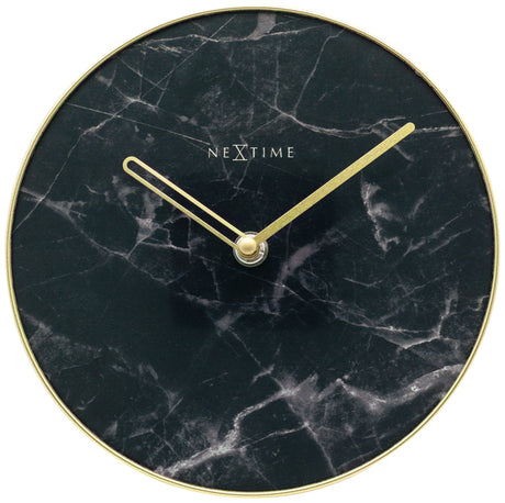 Nexttime ne-5222zw Tischuhr Marmortisch Durchmesser 20 cm Glas schwarz