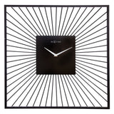 Nexttime Wanduhr quadratisch 45x45x15 cm aus schwarzem Metall