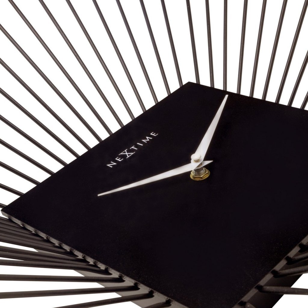 Nexttime Wanduhr quadratisch 45x45x15 cm aus schwarzem Metall