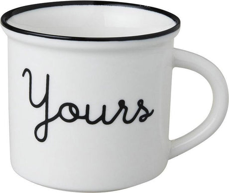 Holländische Rose, schwarz-weiße Tasse, deine weiß