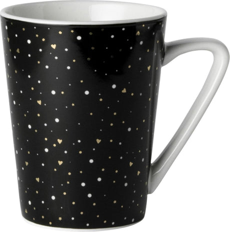 Dutch Rose Loft Schwarz-Weiß-Becher schwarz mit Glitzer 31 cl