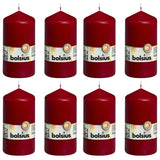 Bolsius Bolsius Stollen Kerzen 8 Stcs 130x68 mm Wein rot