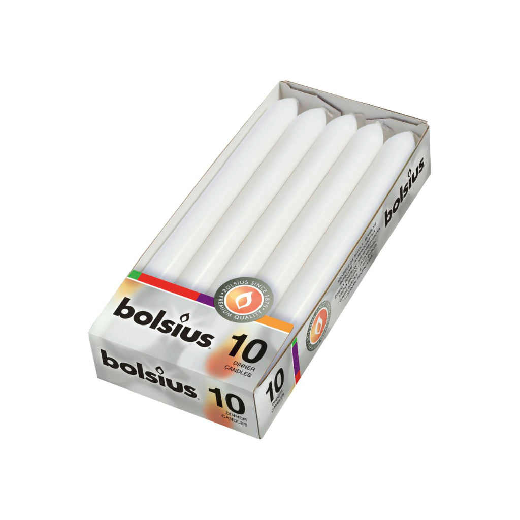 Bolsius Bolsius Tafelkerzen 2x23 cm 10 Stück Weiß