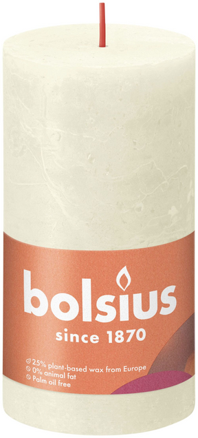 Bolsius Shine Collection Rustikale Stumpenkerze 130 68 Soft Pearl – Soft Pearl