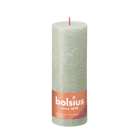 Bolsius rustikale Stumpenkerze hellgrün 19x6,8 cm