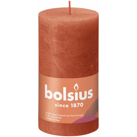 Bolsius Stumpenkerze rustikal 13x6,8 cm erdiges Orange