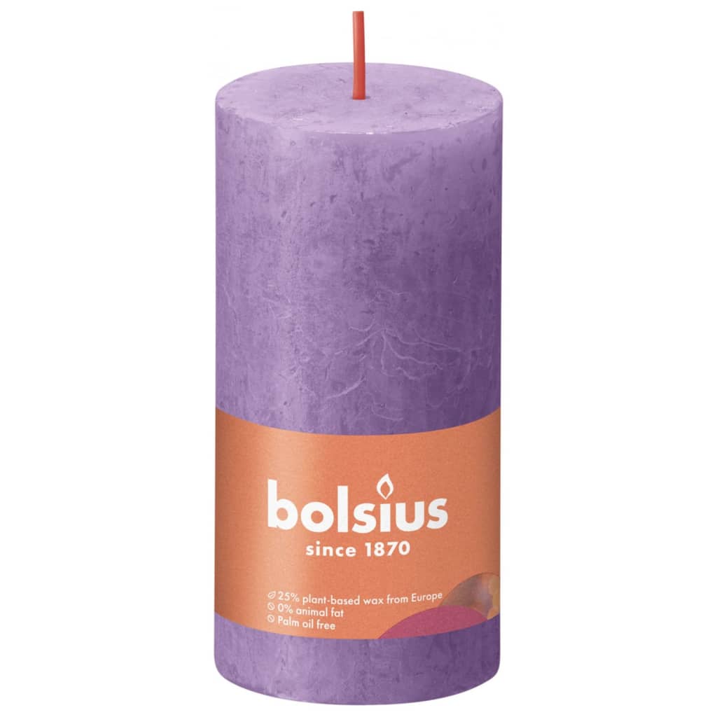 Bolsius Bolsius Stumpenkerzen Shine 8 Stück rustikal 100x50 mm leuchtend violett