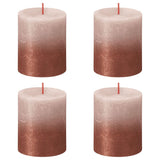 Bolsius Bolsius Stollen Sunset 4 St Rustiek 80x68 mm Mistro -Pink und Bernstein