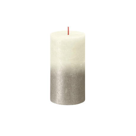 Bolsius rustikale Stumpenkerze Sonnenuntergang Soft Pearl + Champagner 130 68 mm