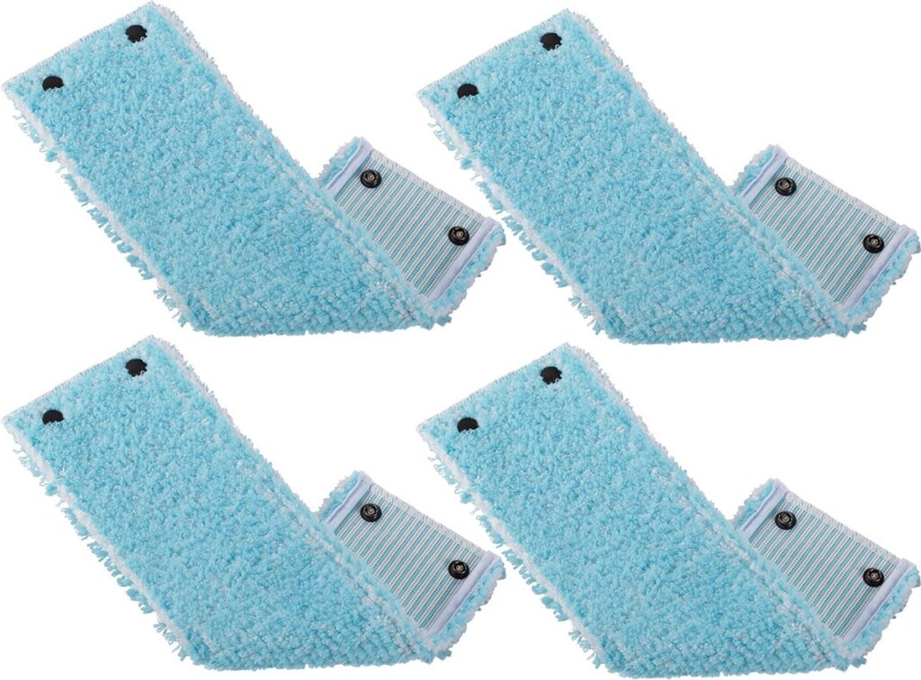 Leifheit clean twist m combi clean m vloerwisser vervangingsdoek met drukknoppen super soft 33 cm set van 4