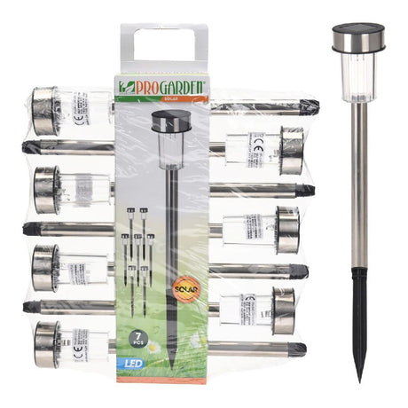 Pro Garten-Solarlampe 360 mm, Edelstahl, 7-teilig