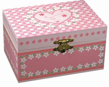 Juwelendoos roze hartje met bloemetjes | 2 stuks