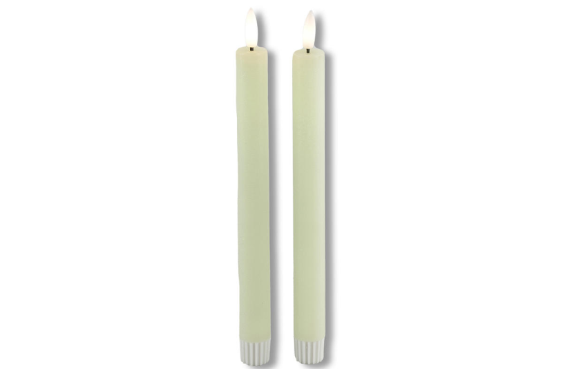 Countryfield led dinerkaars rustiek l 24cm 2 stuks - creme