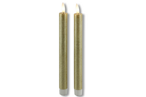 Countryfield led dinerkaars rustiek l 24cm 2 stuks - goud
