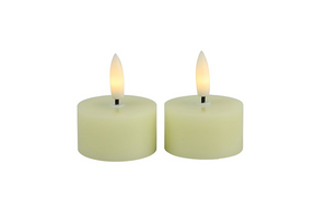 Countryfield led theelicht rustiek 4cm 2 stuks - creme
