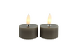 Countryfield led theelicht rustiek 4cm 2 stuks - grijs