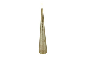 Countryfield led kegelkaars rustiek 5x5x29,5cm - goud