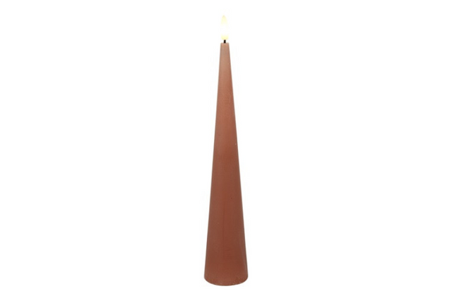 Countryfield led kegelkaars rustiek 5x5x29,5cm - roze