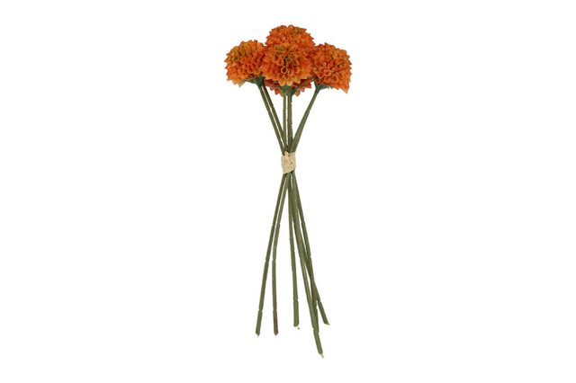 Countryfield kunstbundel dahlia pompon oranje 12x12x27cm