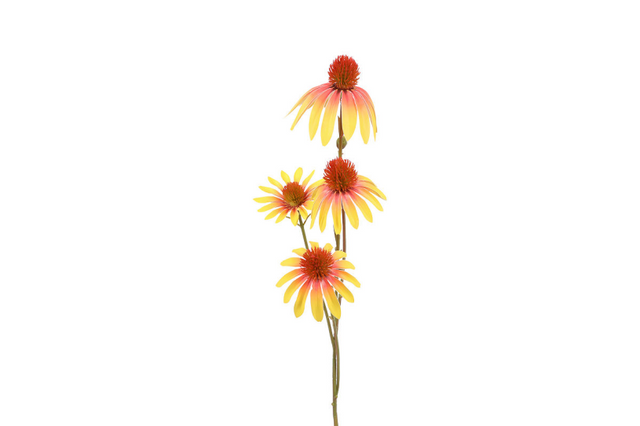 Countryfield kunstbloem echinacea geel 10x10x77cm
